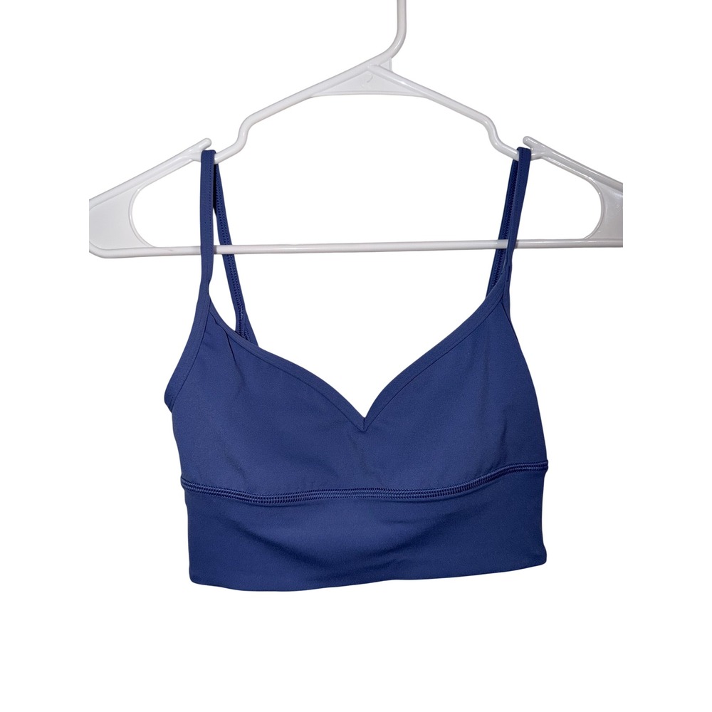 Lululemon V-Neck Bra Light Support Blue Size 2 LW2E49S